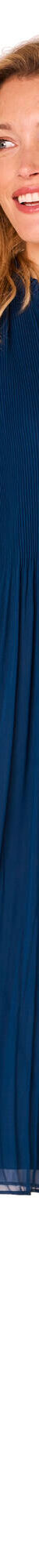 Robe unie mi longue, voile plissé (bleu nuit) Robe unie mi longue, voile plissé (bleu nuit)